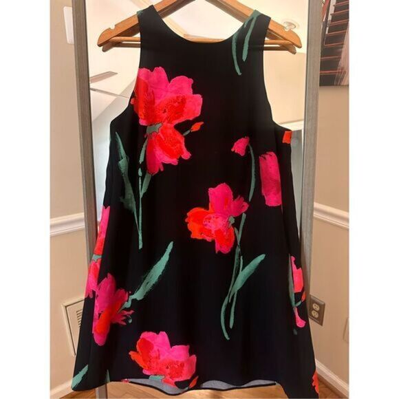 Lauren Ralph Lauren Shift Dress Size 12 Red Black - Picture 3 of 5